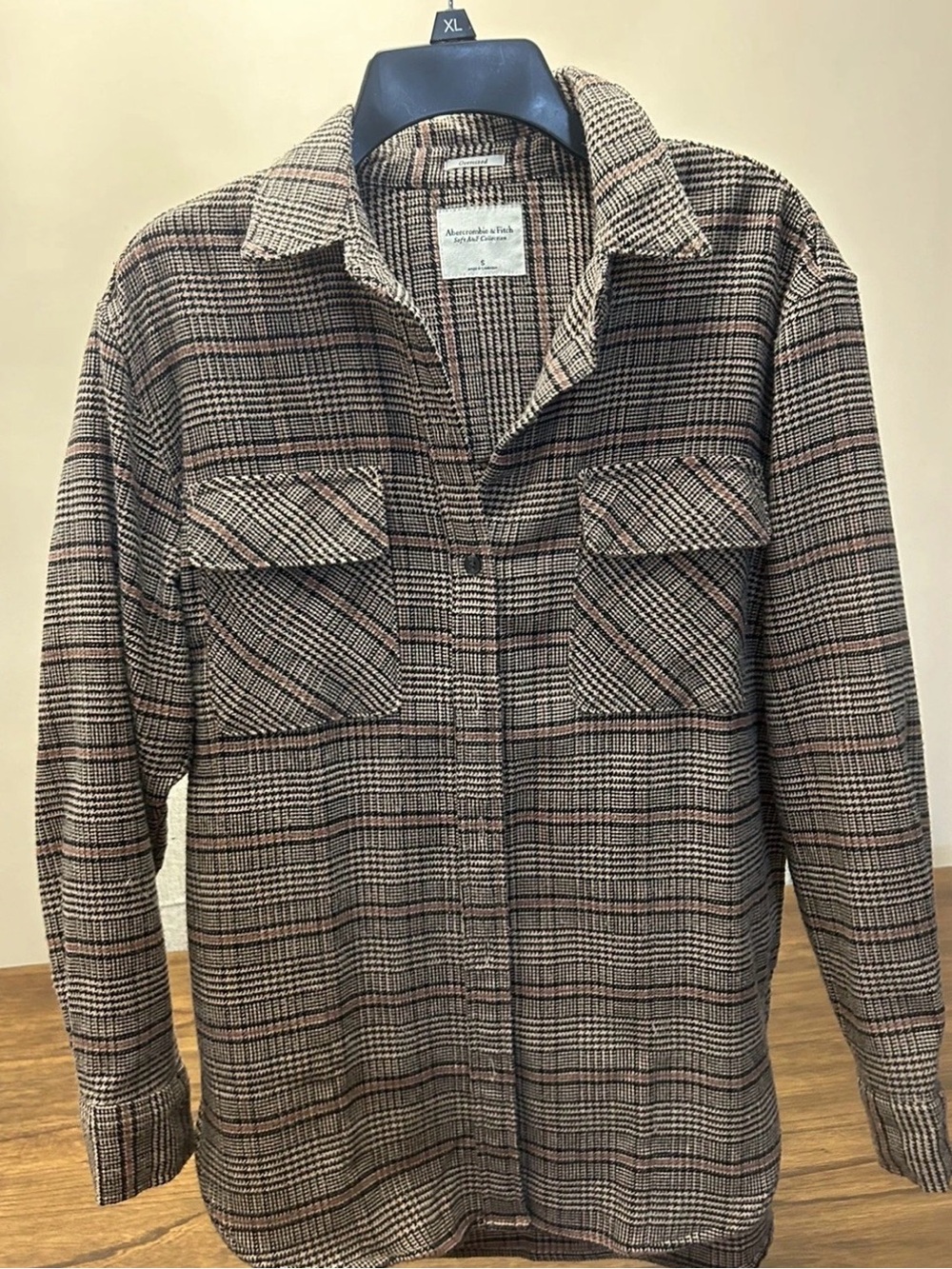Abercrombie & Fitch Soft A&F Collection Oversized Flannel Plaid Shirt S